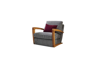 Armchair Single Seater Fabric Living room Classic Gray Upholstery Seater Seat